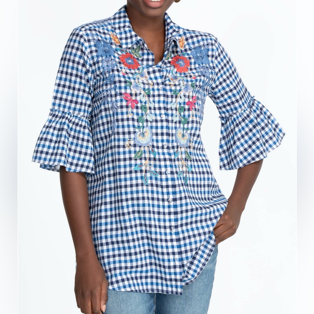 Johnny Was Taryn Ruffle Sleeve Tunic